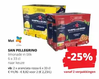SAN PELLEGRINO limonade in blik 6 x 33 cl