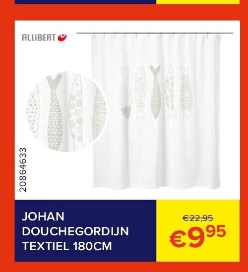 Euroshop Johan douchegordijn textiel 180cm aanbieding