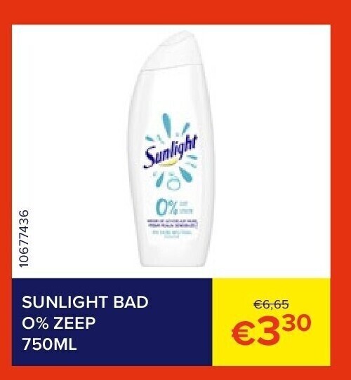 Sunlight bad 0 zeep 750ml promotie bij