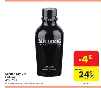 Carrefour London dry gin bulldog 40%, 70 cl aanbieding