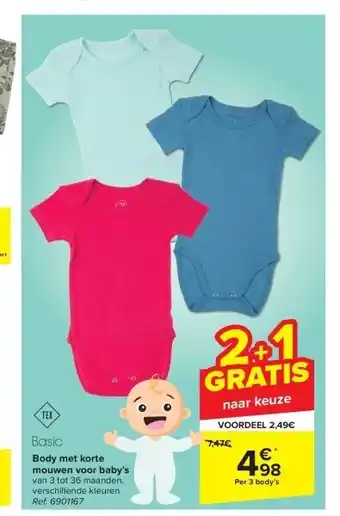 Carrefour Body met korte mouwen voor baby’s aanbieding