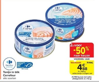 Carrefour Tonijn in blik carrefour aanbieding