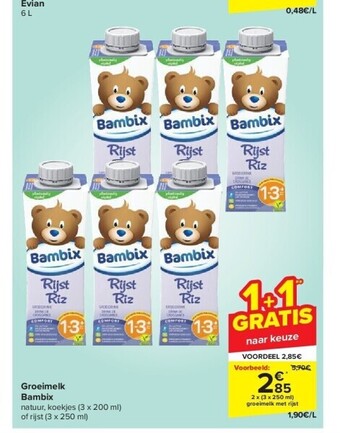 Carrefour Groeimelk bambix aanbieding