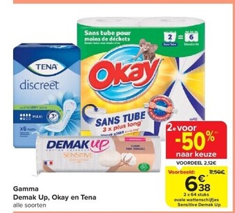 Carrefour Gamma demak up, okay en tena aanbieding