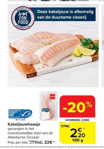 Carrefour Kabeljauwhaasje aanbieding