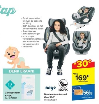 Carrefour Draaiende autostoel one 360° aanbieding