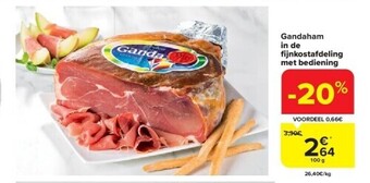 Carrefour Gandaham in de fi jnkostafdeling met bediening aanbieding