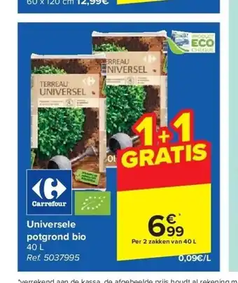 Carrefour Universele potgrond bio 40L aanbieding