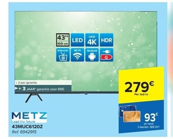 Carrefour Metz led 4k tv 43muc6120z aanbieding