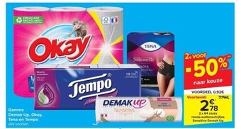 Carrefour Gamma demak up, okay, tena en tempo aanbieding