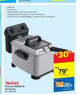 Carrefour Friteuse fr505d10 family pro aanbieding