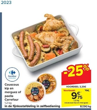 Carrefour Couscous kip en merguez of paella carrefour aanbieding
