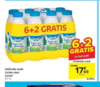 Carrefour Halfvolle melk lichte start lactel aanbieding