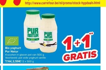 Carrefour Bio yoghurt pur natur aanbieding