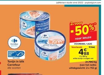 Carrefour Tonijn in blik carrefour aanbieding