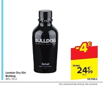 Carrefour London dry gin bulldog aanbieding