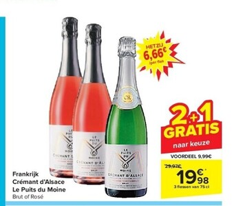 Carrefour Frankrijk crémant d’alsace le puits du moine aanbieding