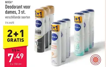 ALDI Deodorant voor dames, 3 st. 3 x 150 ml aanbieding