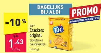 ALDI Crackers original 2 x 75 g aanbieding
