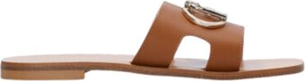 Liu jo platte dames sandalen met logo - bruin - maat 38
