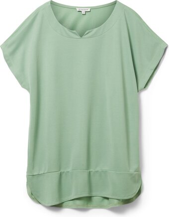 Tom tailor t-shirt fabric mix dames t-shirt - maat xl