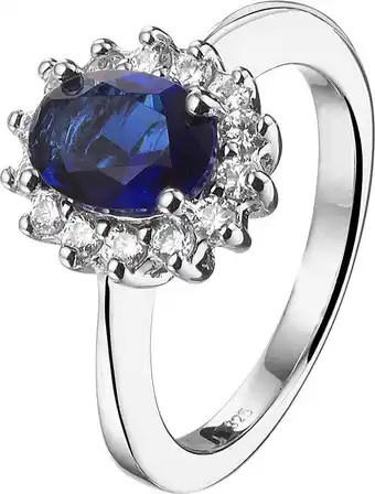 Glams ring zirkonia en synthetische saffier - zilver