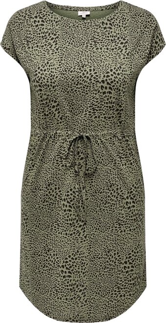 Only carmakoma carapril ss knee  dress stripe jrs noos dames jurk - maat l-50/52