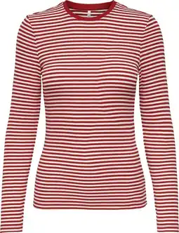 Only onlmaja l/s stripe o-neck top cc jrs dames top - maat xs