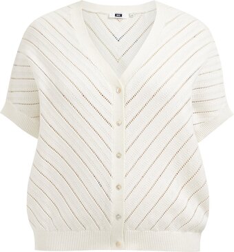 We fashion dames gebreid vest met opengewerkt dessin - curve