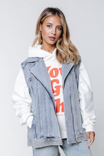 Colourful rebel yalou denim gilet - s
