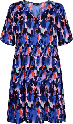 Viscose jurk met print en smok