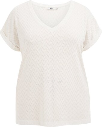 We fashion dames top met opengewerkt dessin - curve
