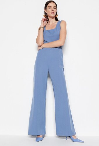 Trendyol vrouwen standaard mouw vierkante kraag jumpsuit