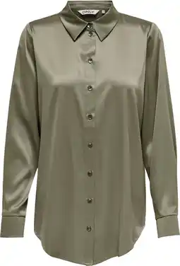 Only onlvictoria ls loose satin shirt nooswvn dames blouse - maat s