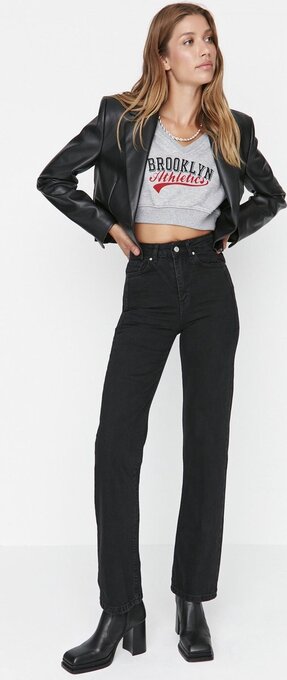 Trendyol vrouwen hoge taille breed been jeans