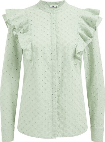 We fashion dames blouse met broderie anglaise