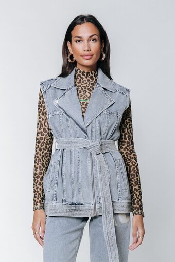 Colourful rebel yalou denim gilet - xl