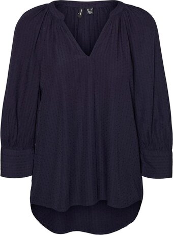 Vero moda blouse vmelsa 3/4 top wvn 10288140 navy blazer dames maat - xs