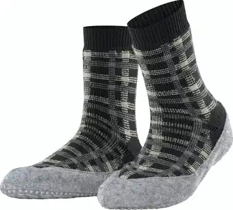 Bol.com Falke cosyshoe checked dames pantoffels - grijs - maat 41-42 aanbieding