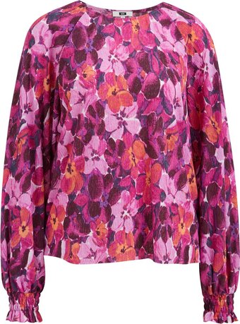 We fashion dames plissé blouse met dessin