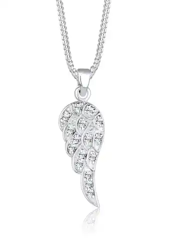 Elli halsketting dames vleugelhanger boho met kristallen in 925 sterling zilver