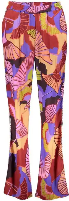 Geisha broek pantalon ginko print 31408 20 burgundy/purple combi dames maat - m