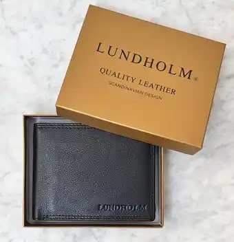 Bol.com Lundholm leren portemonnee heren zwart met rfid bescherming topkwaliteit - in geschenkverpakking - herenportefeuille leder - aanbieding