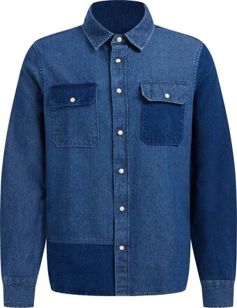 We fashion heren regular fit denim overhemd