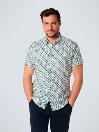 No excess mannen shirt met korte mouwen blauw xl