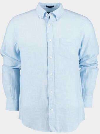 Gant casual hemd lange mouw blauw reg linen shirt 3230085/468