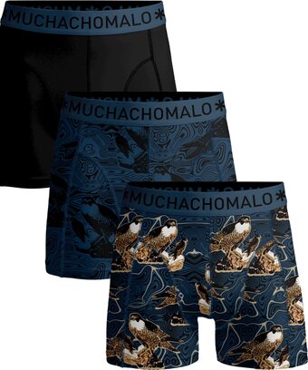 Bol.com Muchachomalo - 3-pack onderbroeken heren - effen kleur + print - elastisch katoen - zachte waistband aanbieding
