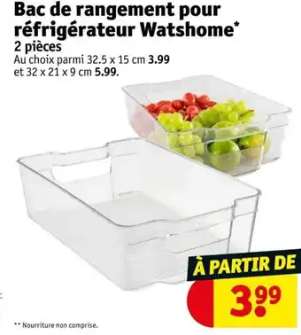 Kruidvat Bac de rangement pour réfrigérateur Watshome* 2 pièces aanbieding