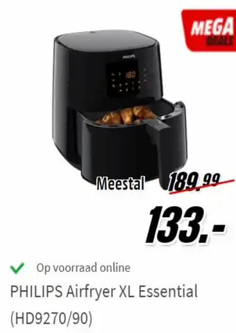 MediaMarkt PHILIPS Airfryer XL Essential aanbieding