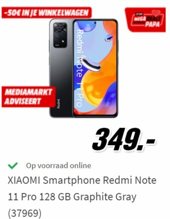 XIAOMI Smartphone Redmi Note 11 Pro 128 GB Graphite Gray (37969)